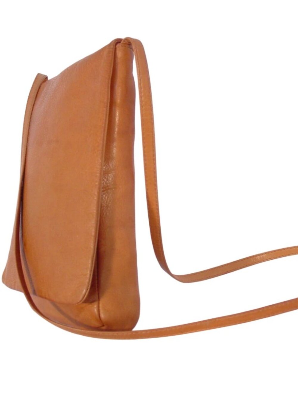 JULIA DUREN $150 Vintage Tan Leather Crossbody Bag - Made in USA - Picture 4 of 9
